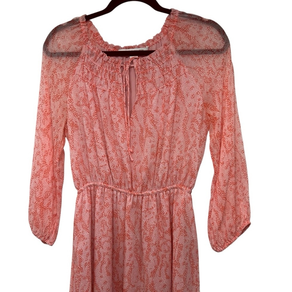 Diane Von Furstenberg Parry Printed 100% Silk Sarasa Coral Short Dress Women’s 6 - Picture 4 of 12